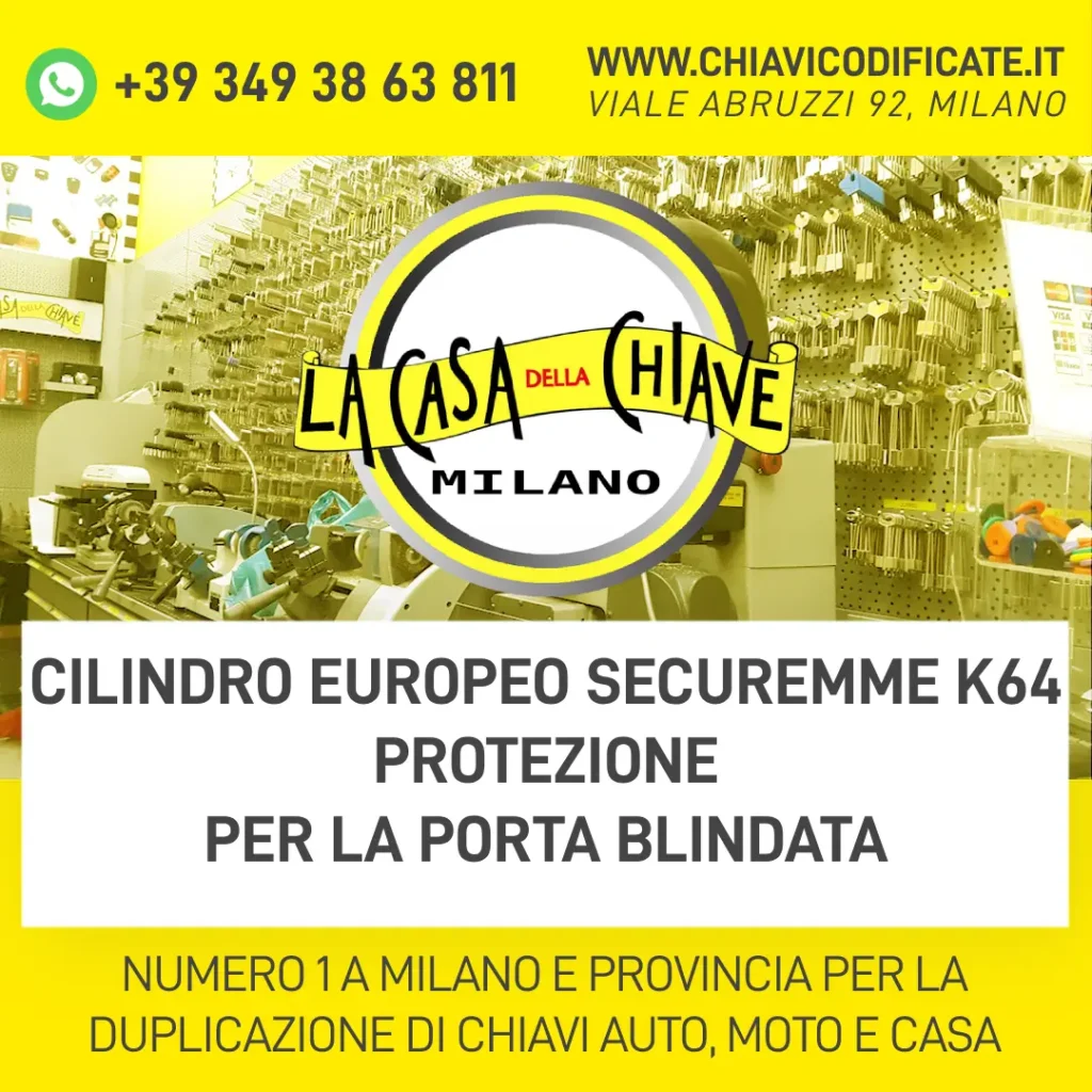 Cilindro Europeo Securemme K64 Protezione per la Porta Blindata