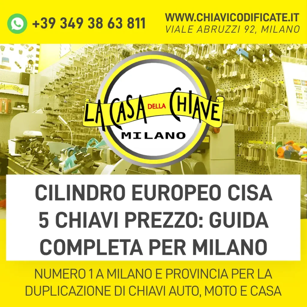 Cilindro Europeo Cisa 5 Chiavi Prezzo: Guida Completa per Milano