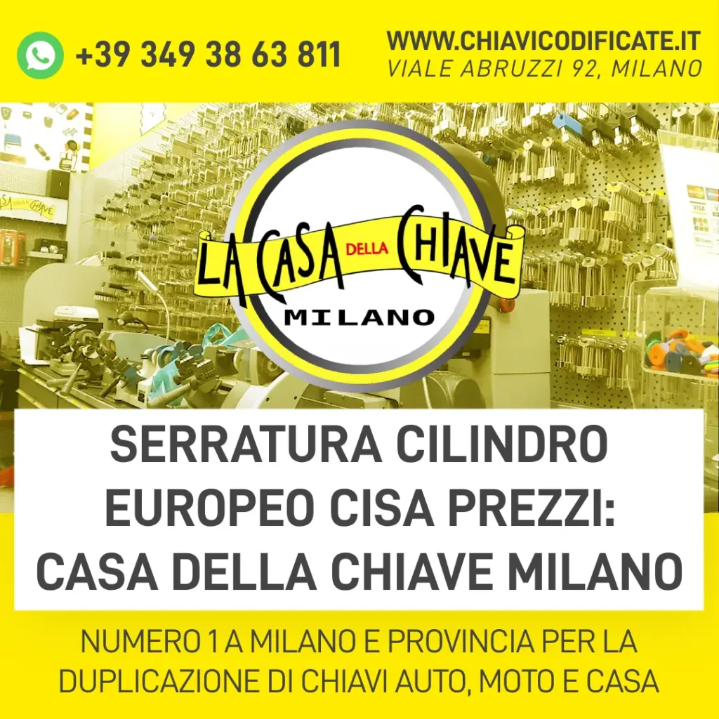 Serratura Cilindro Europeo Cisa Prezzi: Casa della Chiave Milano