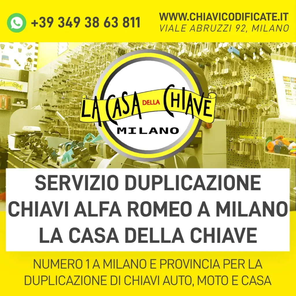 Servizio Duplicazione Chiavi Alfa Romeo a Milano La Casa Della Chiave