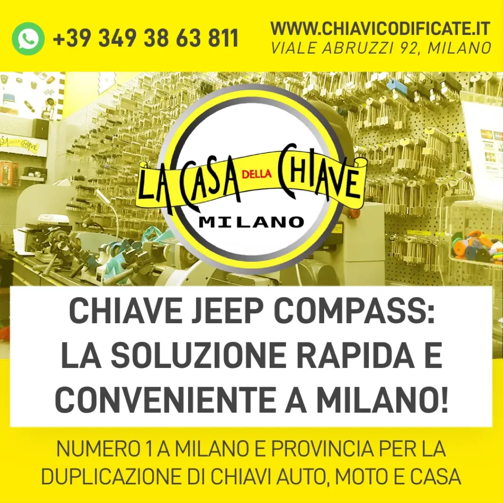 Chiave Jeep Compass: La Soluzione Rapida e Conveniente a Milano!