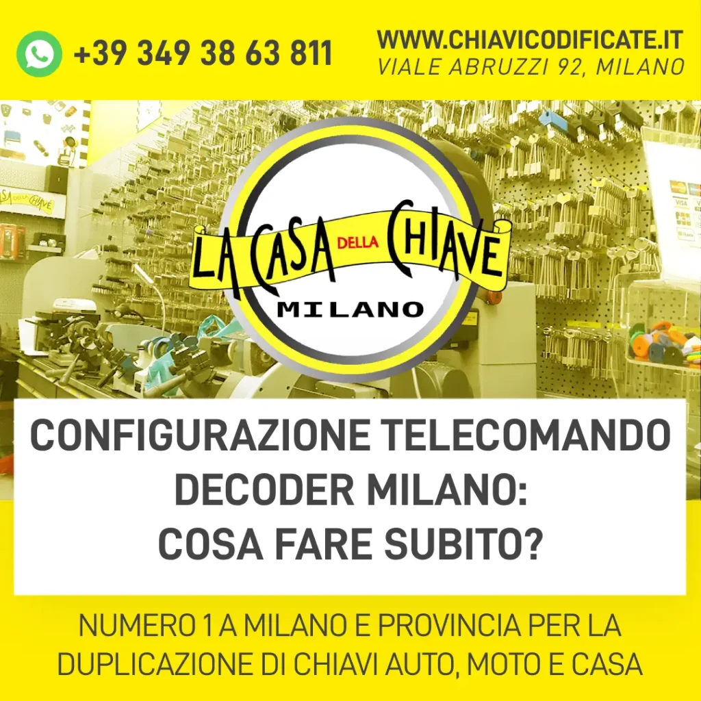 Configurazione Telecomando Decoder Milano: cosa fare subito?