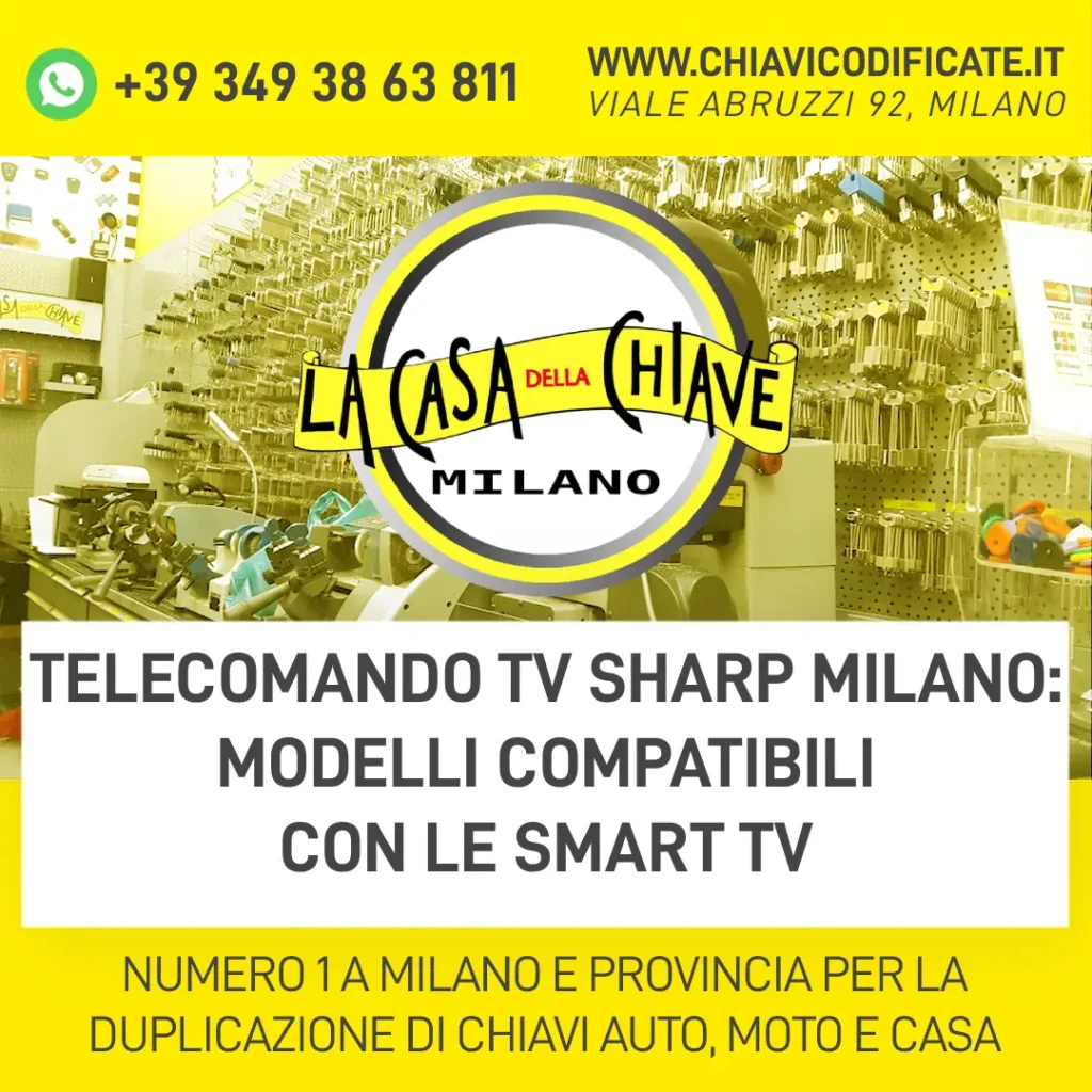 Telecomando TV Sharp Milano: modelli compatibili con le Smart TV