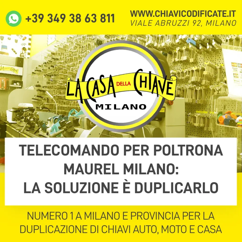 Telecomando per Poltrona Maurel Milano: La soluzione è duplicarlo
