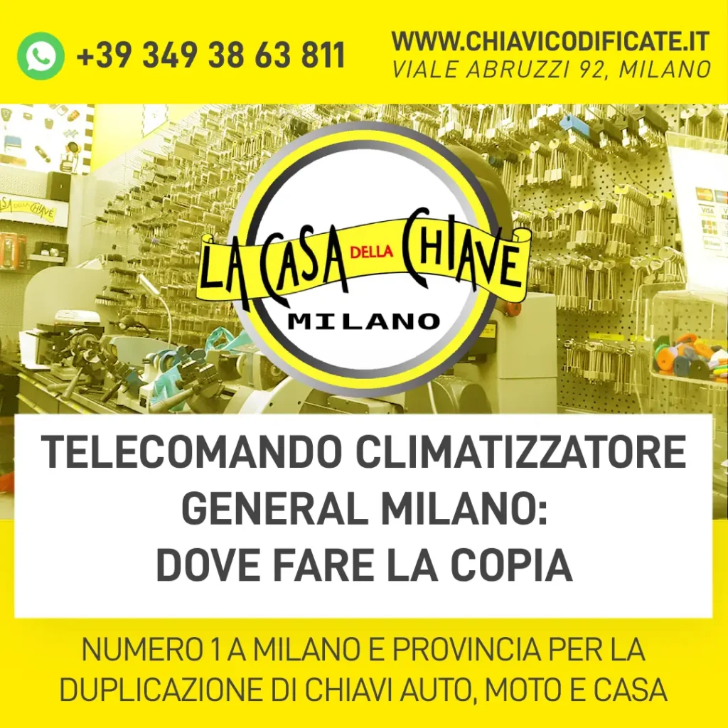 Telecomando Climatizzatore General Milano: Dove fare la copia