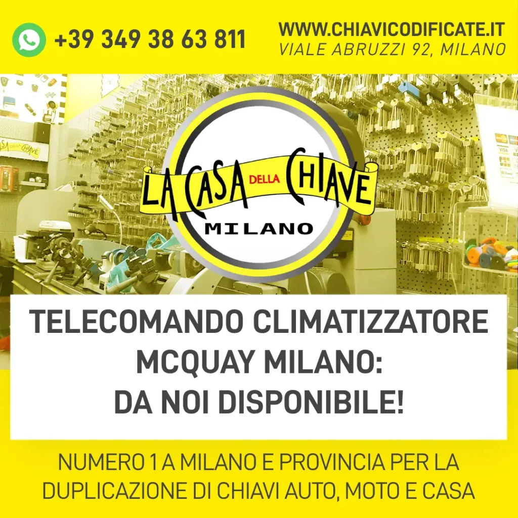 Telecomando Climatizzatore McQuay Milano: Da noi disponibile!