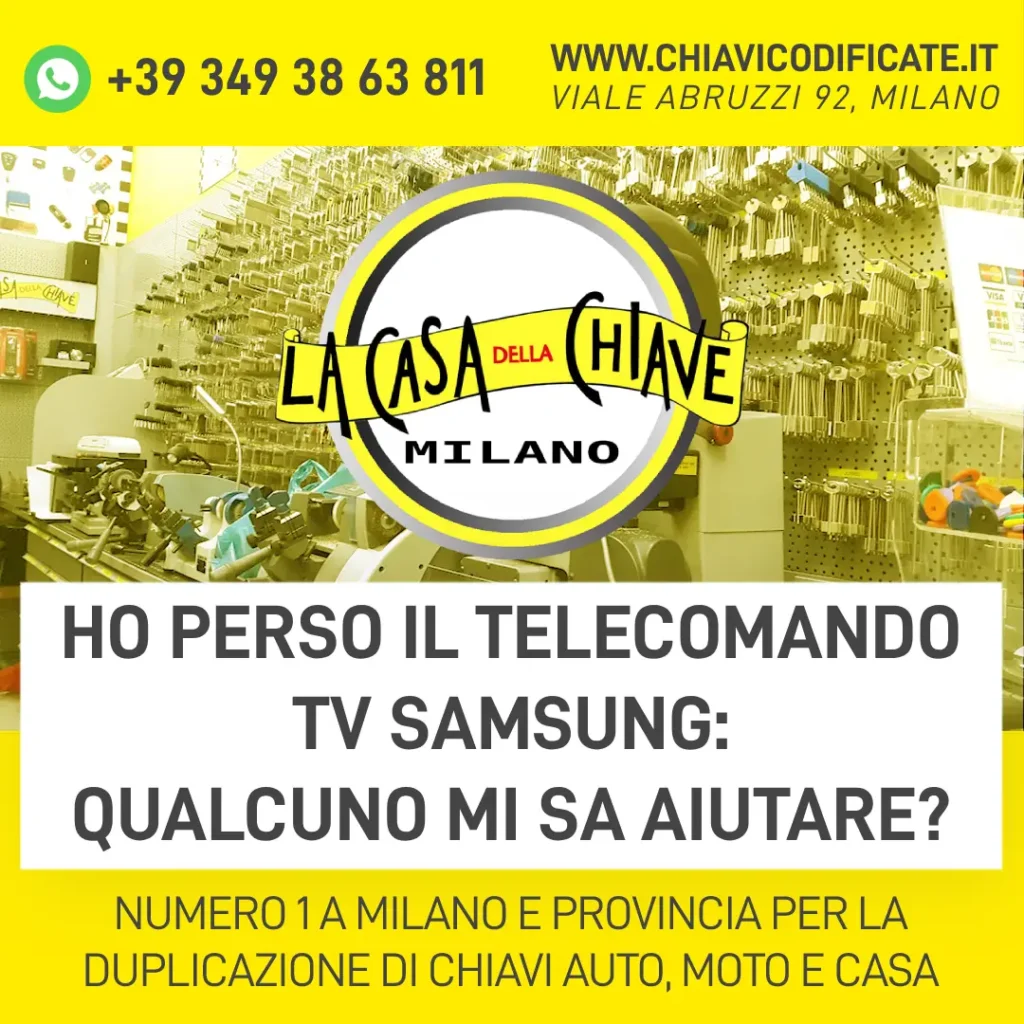 Ho Perso il Telecomando TV Samsung: Qualcuno mi sa aiutare?