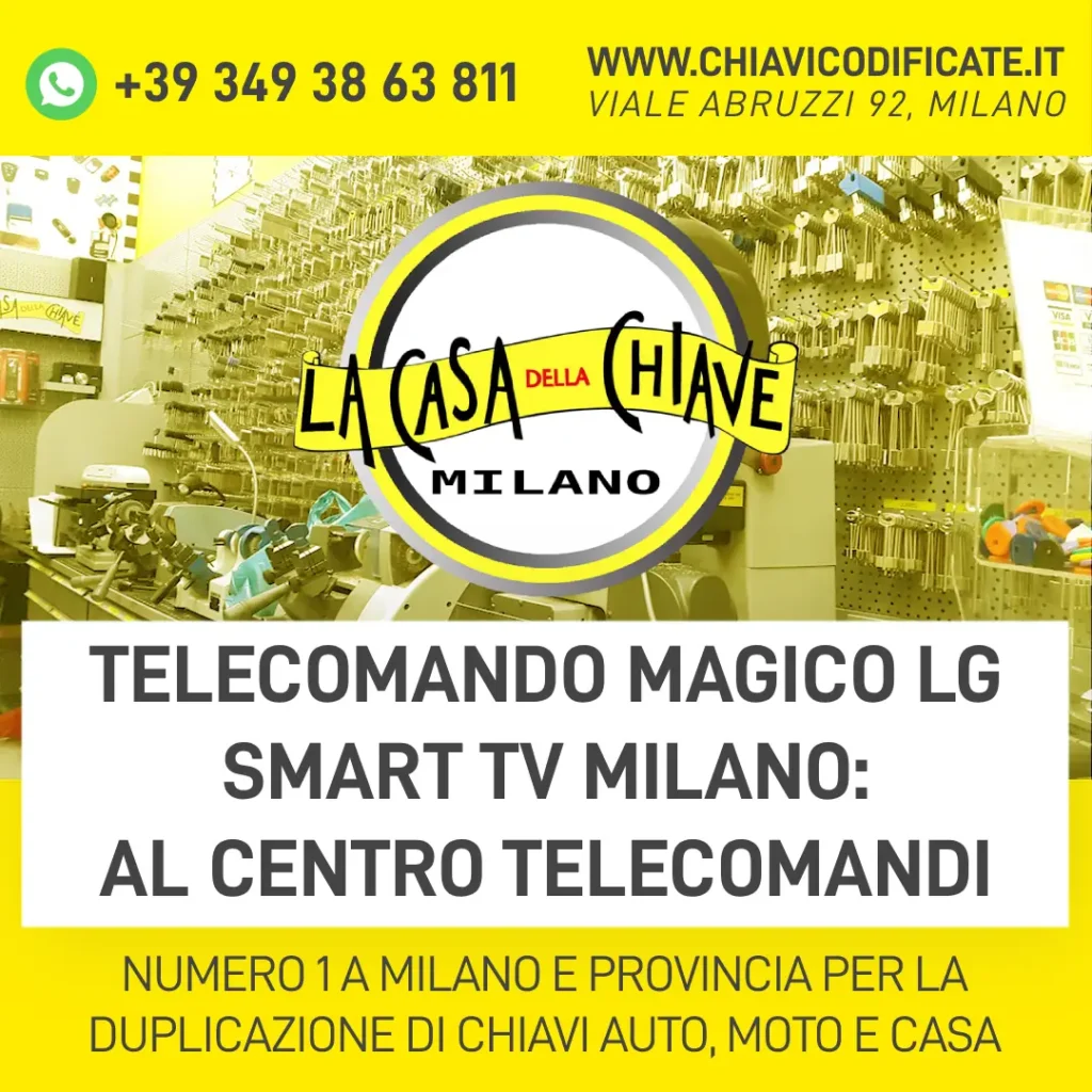 Telecomando Magico LG Smart TV Milano: al centro telecomandi