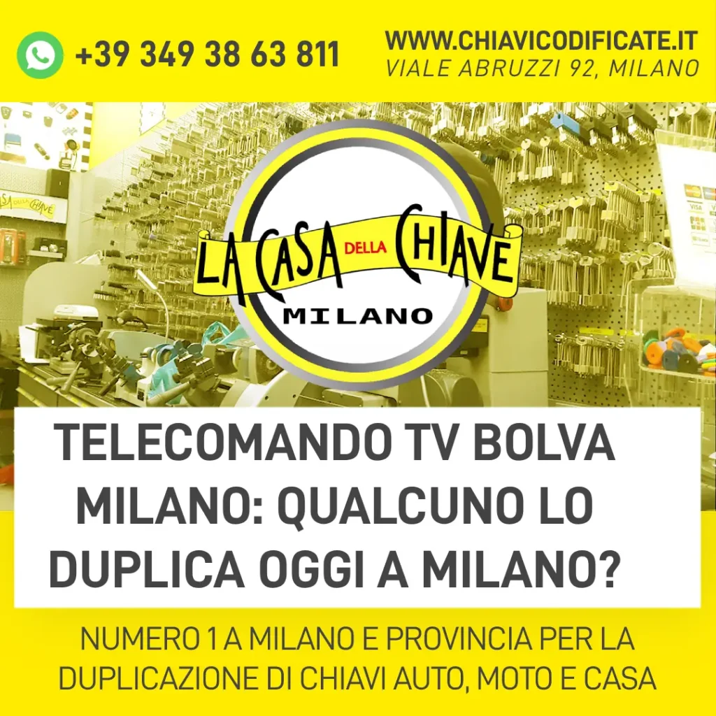Telecomando TV Bolva Milano: Qualcuno lo duplica oggi a Milano?