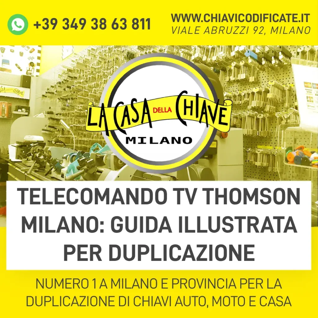 Telecomando TV Thomson Milano: guida illustrata per duplicazione