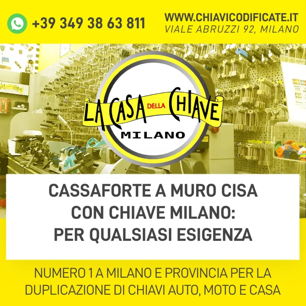 Cassaforte a Muro Cisa con Chiave Milano: per qualsiasi esigenza