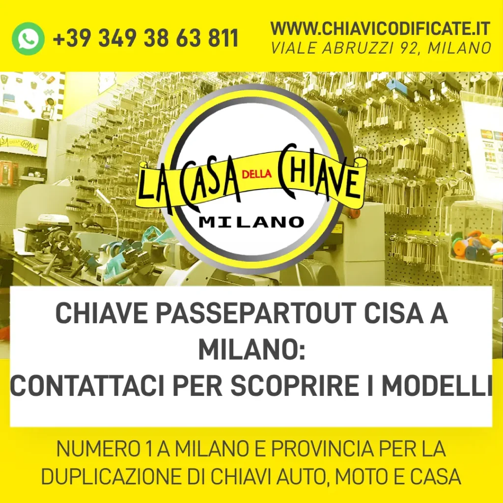 Chiave Passepartout Cisa a Milano: contattaci per scoprire i modelli