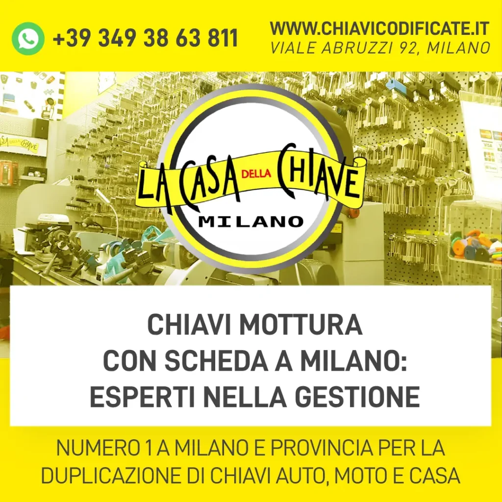 Chiavi Mottura con scheda a Milano: esperti nella gestione