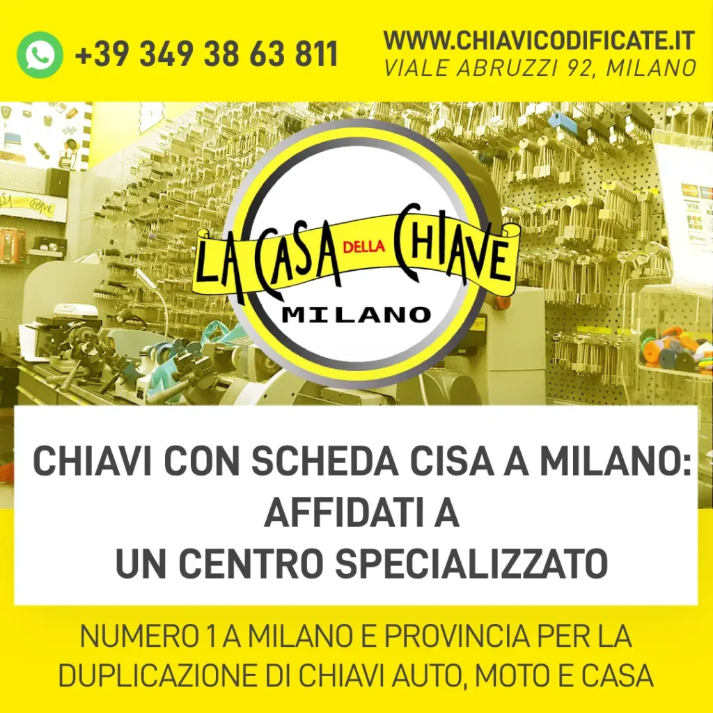 Chiavi con Scheda Cisa a Milano: affidati a un centro specializzato