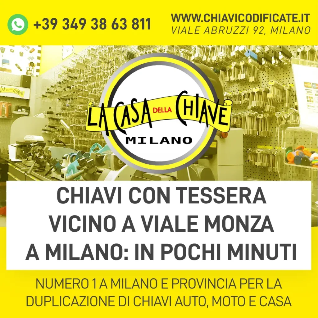 Chiavi con tessera vicino a Viale Monza a Milano: in pochi minuti
