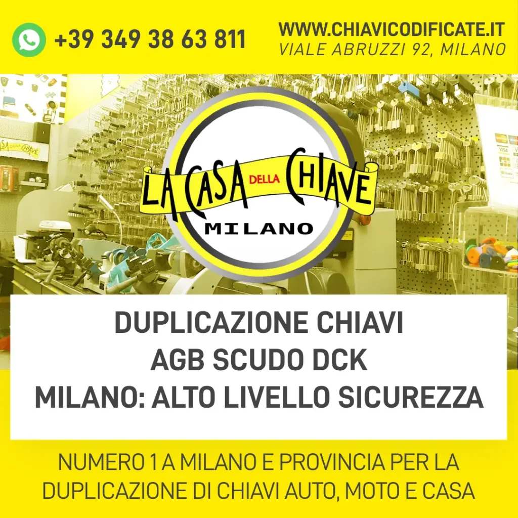 Duplicazione Chiavi AGB Scudo DCK Milano: alto livello sicurezza