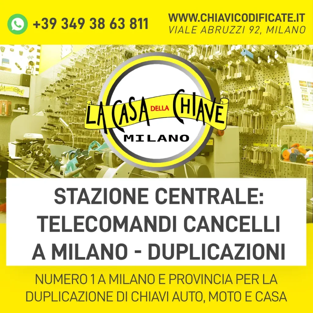 Stazione centrale: telecomandi cancelli a Milano - duplicazioni
