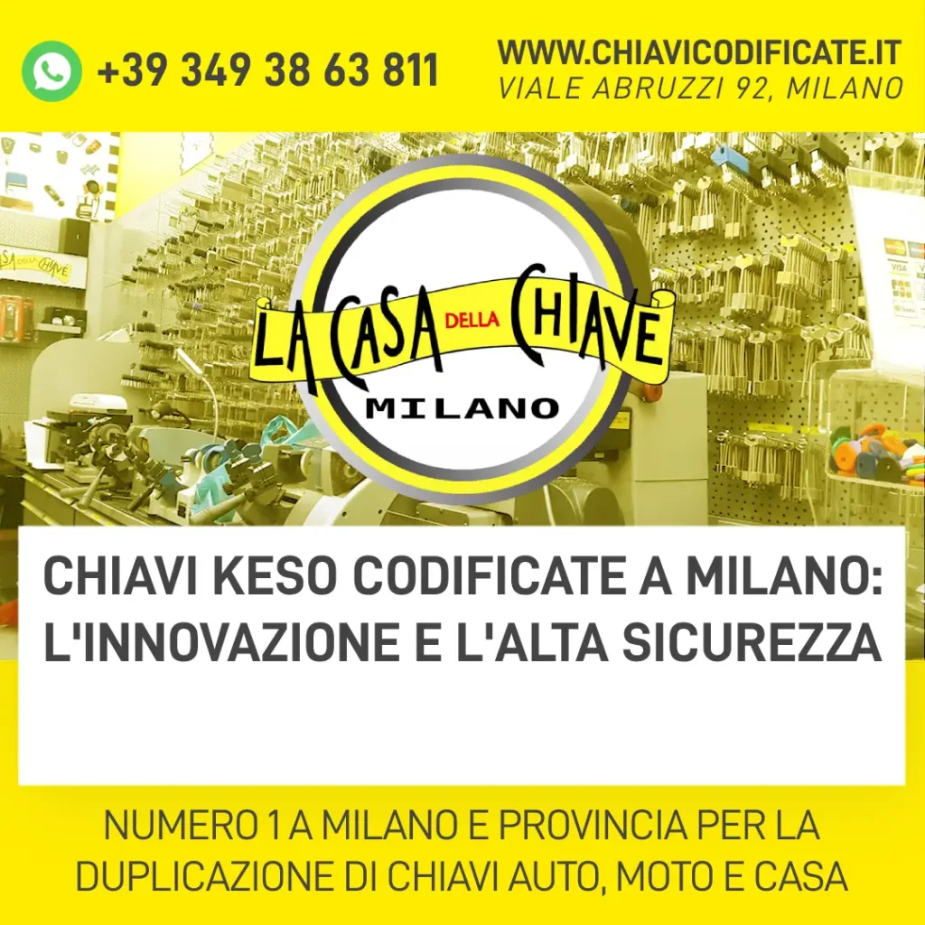 Chiavi KESO Codificate a Milano: l'innovazione e l'alta sicurezza