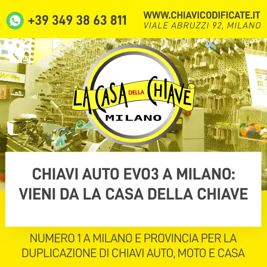Chiavi auto EVO3 a Milano: Vieni da La Casa della Chiave