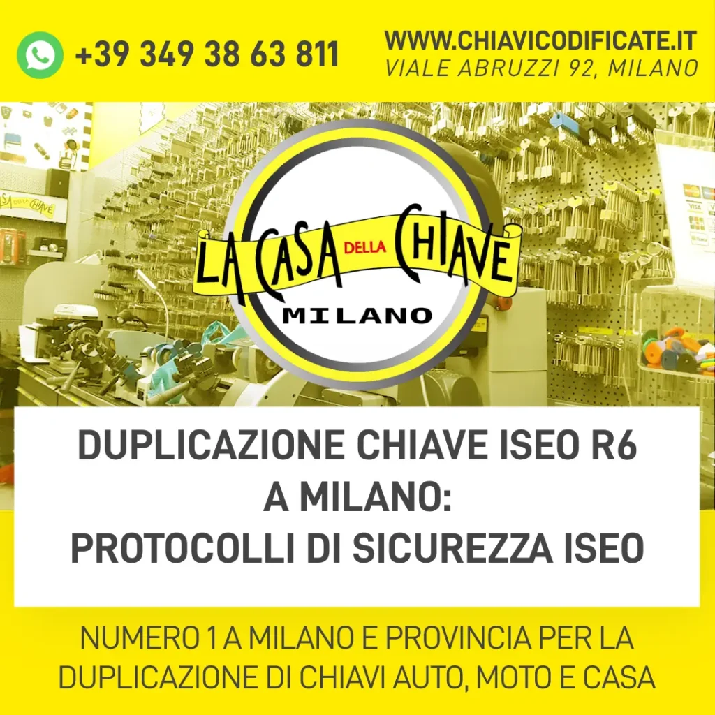 Duplicazione Chiave Iseo R6 a Milano: protocolli di sicurezza Iseo