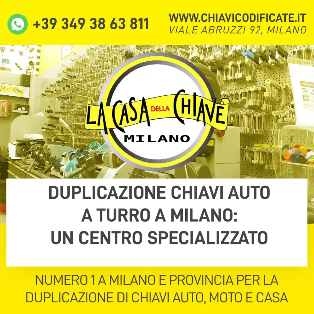 Duplicazione chiavi auto a Turro a Milano: un centro specializzato