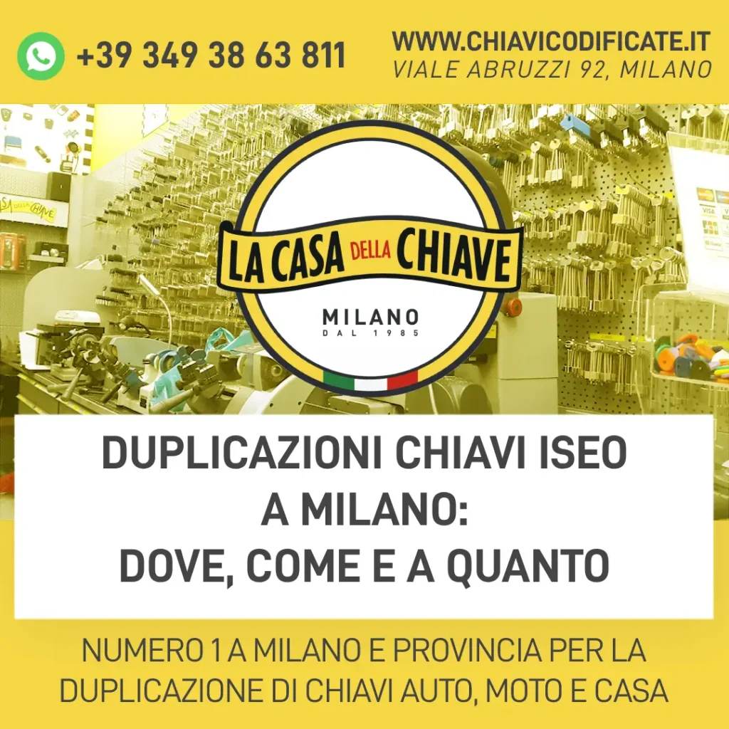 Duplicazioni Chiavi ISEO a Milano: Dove, come e a quanto