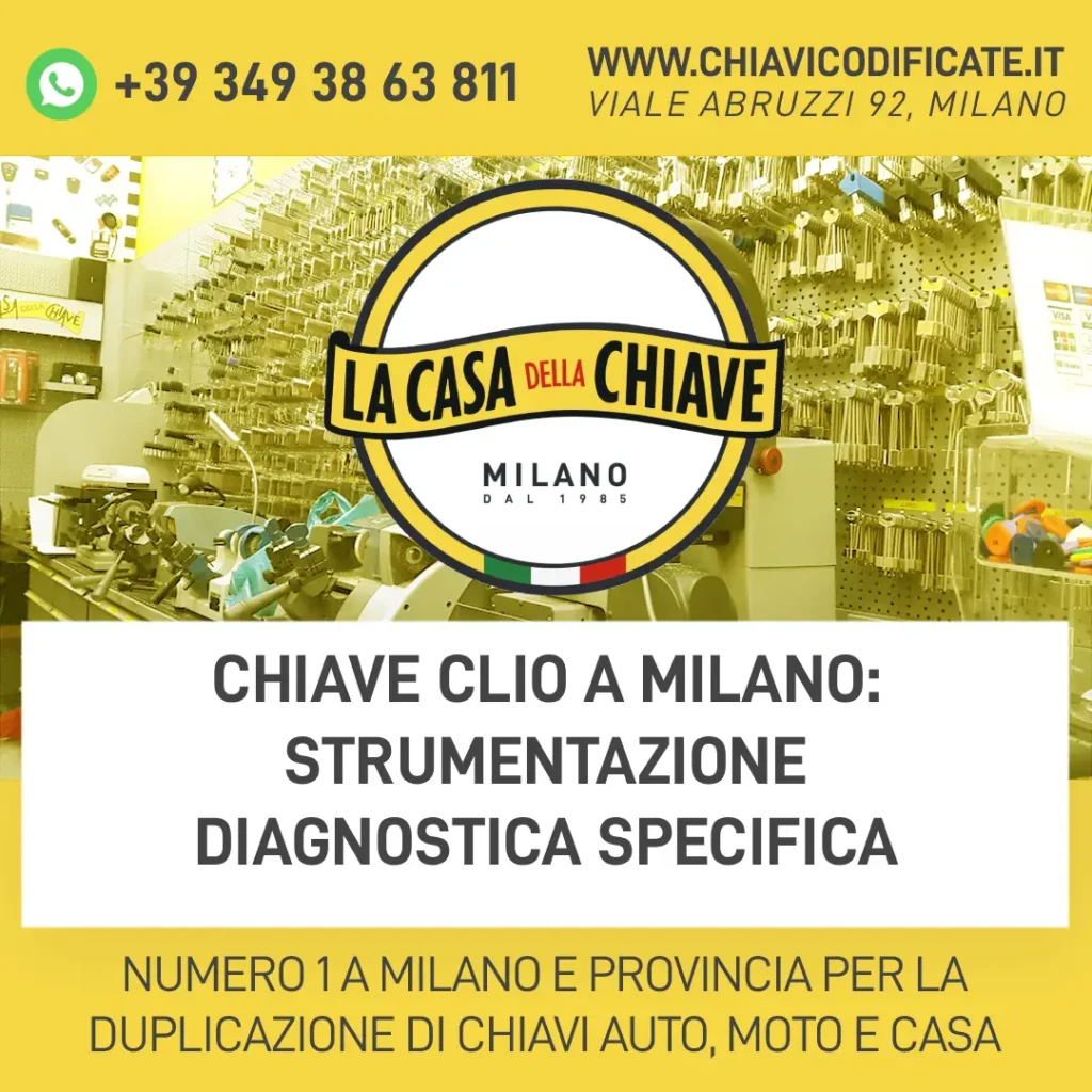 Chiave Clio a Milano: strumentazione diagnostica specifica