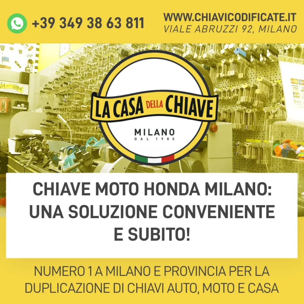 Chiave Moto Honda Milano: una soluzione conveniente e subito!