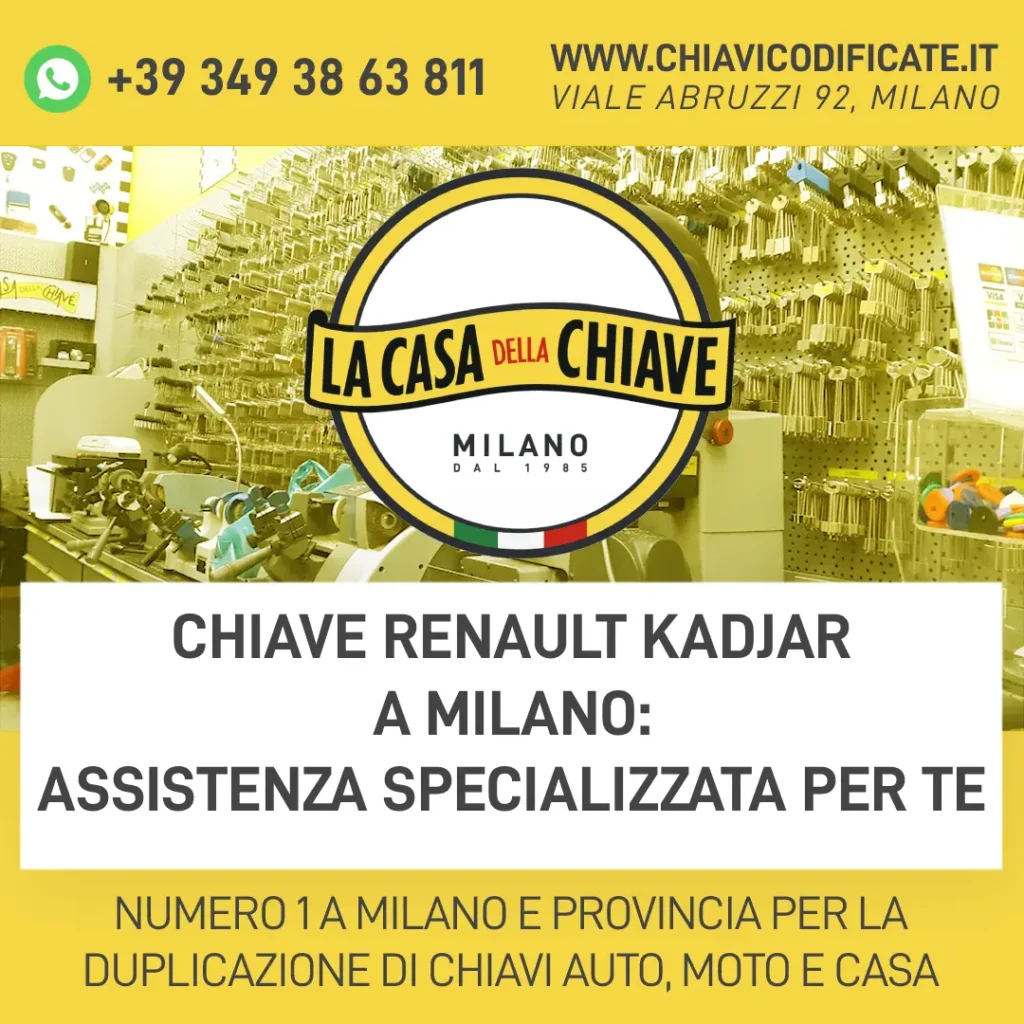 Chiave Renault Kadjar a Milano: assistenza specializzata per te