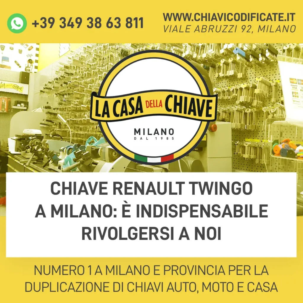 Chiave Renault Twingo a Milano: è indispensabile rivolgersi a noi