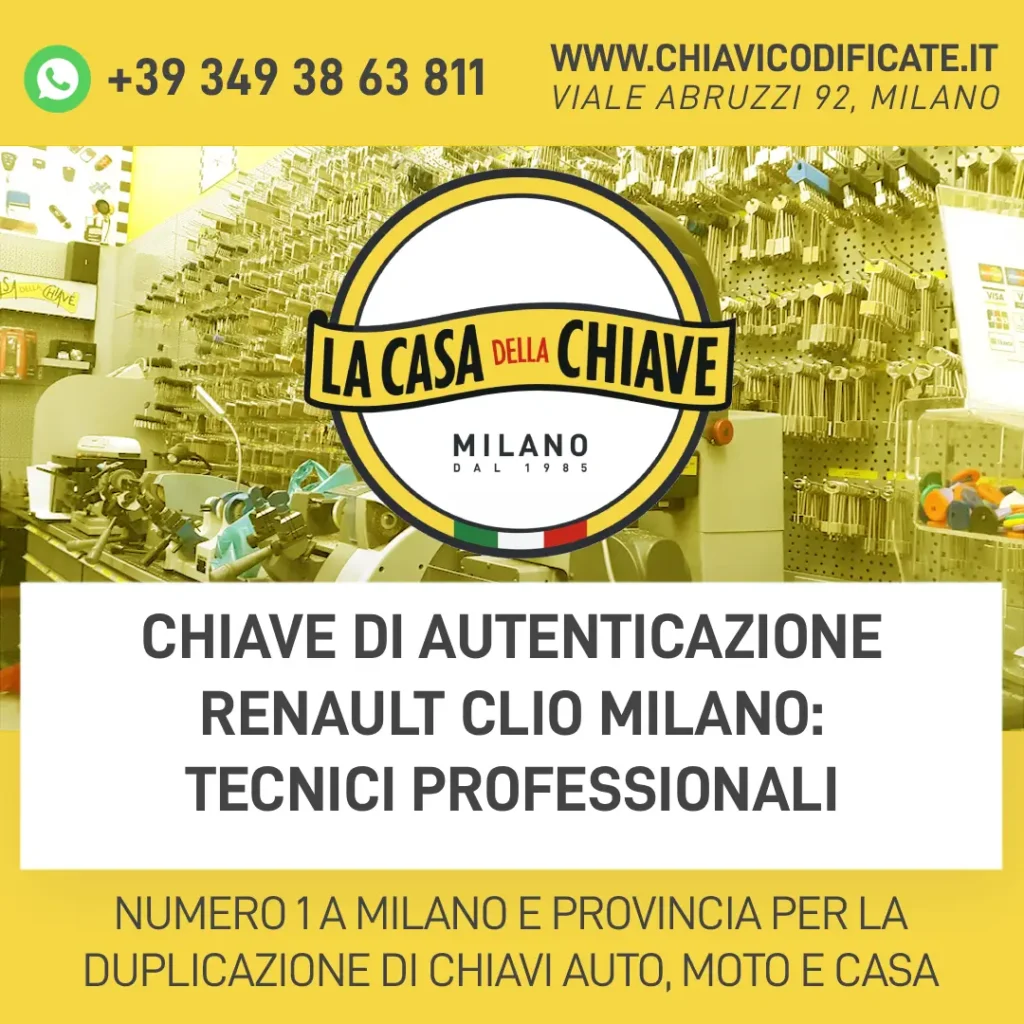 Chiave di Autenticazione Renault Clio Milano: tecnici professionali