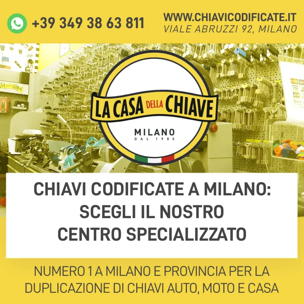 Chiavi Codificate a Milano: scegli il nostro centro specializzato