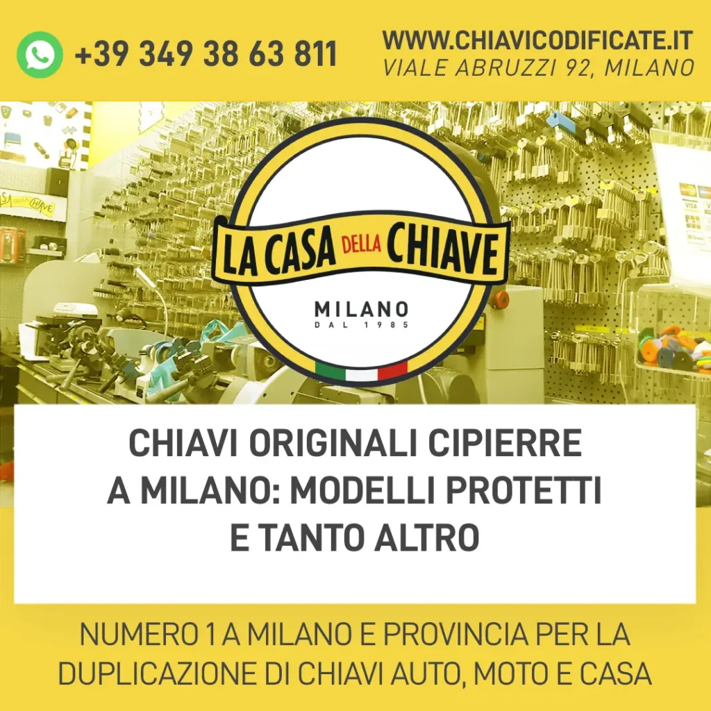 Chiavi originali Cipierre a Milano: modelli protetti e tanto altro