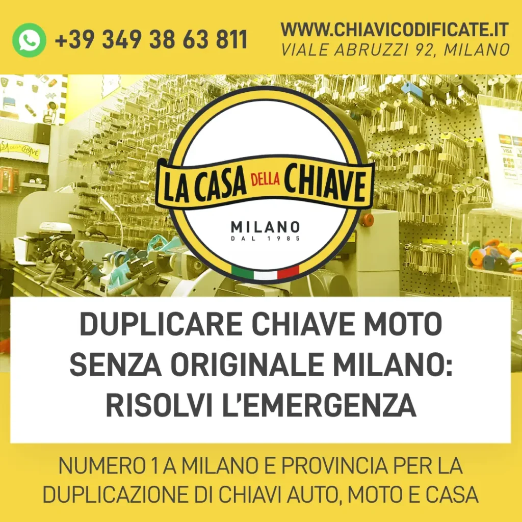 Duplicare Chiave Moto Senza Originale Milano: risolvi l’emergenza