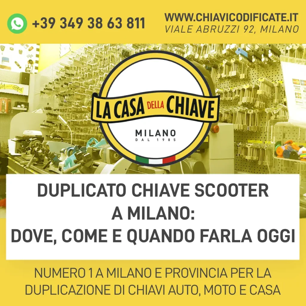 Duplicato Chiave Scooter a Milano: dove, come e quando farla oggi