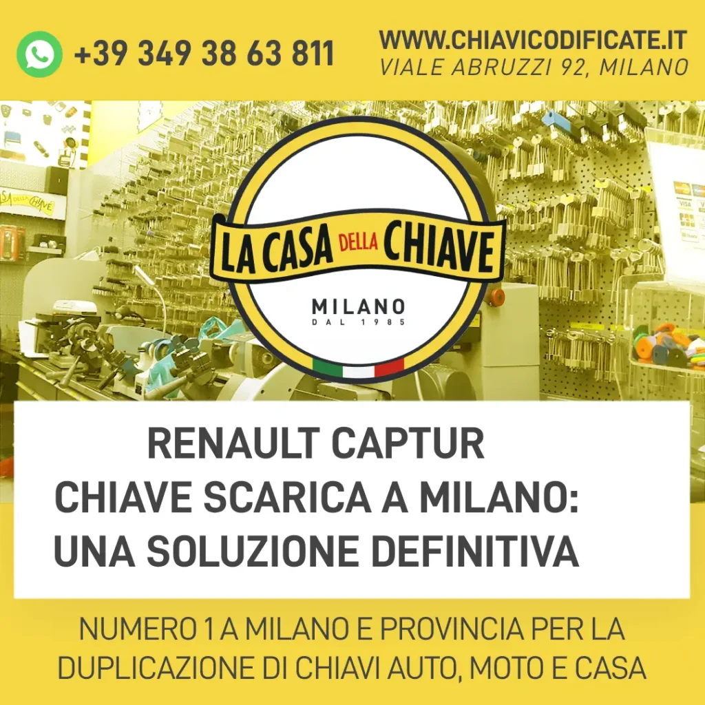 Renault Captur Chiave Scarica a Milano: una soluzione definitiva