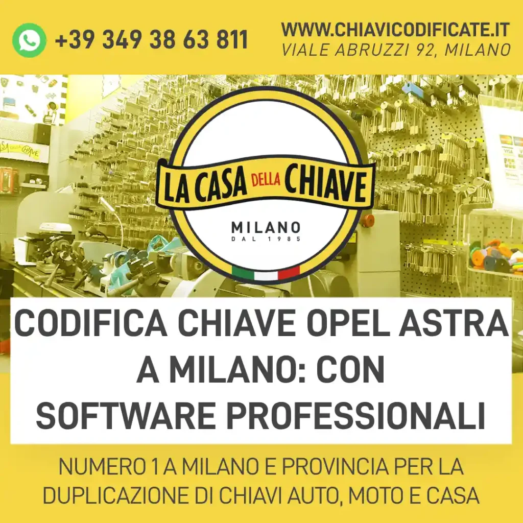 Codifica chiave Opel Astra a Milano: con software professionali
