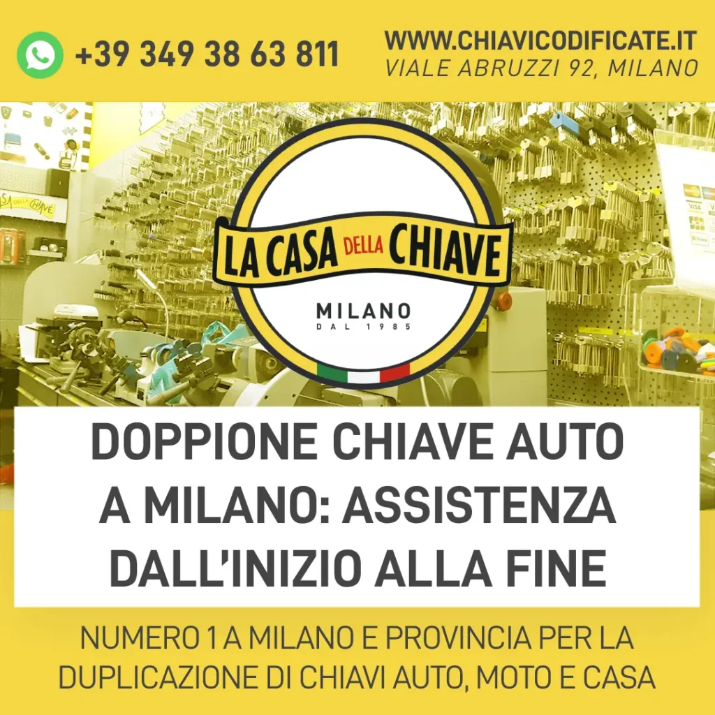 Doppione chiave auto a Milano: assistenza dall’inizio alla fine