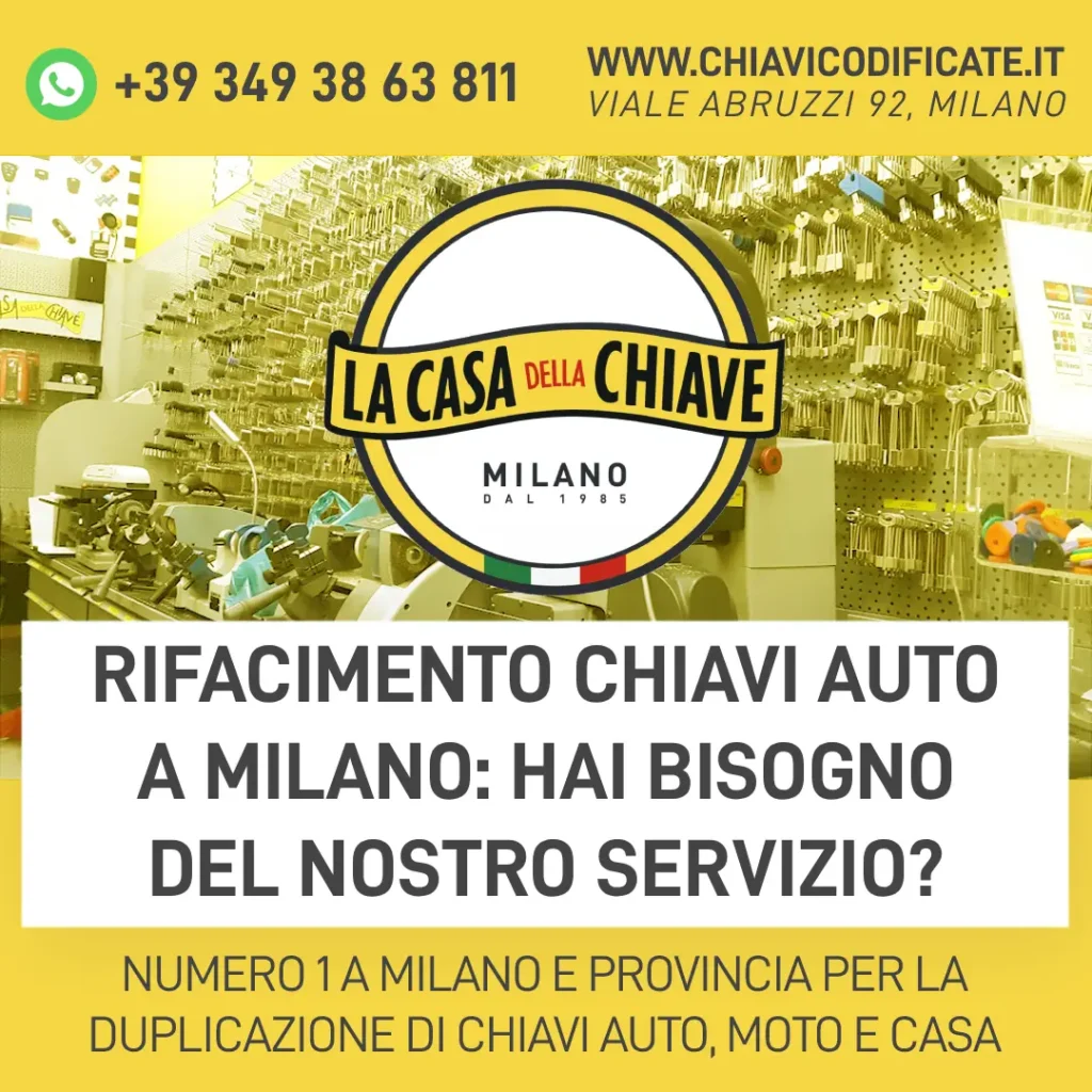 Rifacimento chiavi auto a Milano: hai bisogno del nostro servizio?