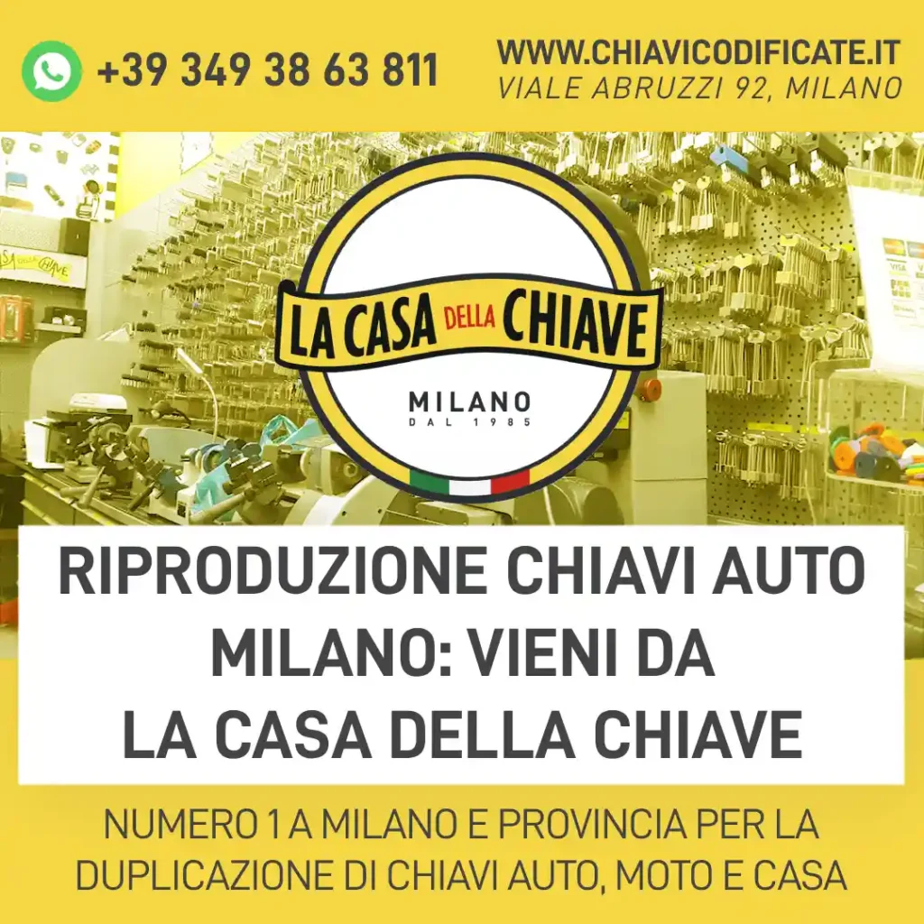 Riproduzione chiavi auto Milano: vieni da La Casa Della Chiave