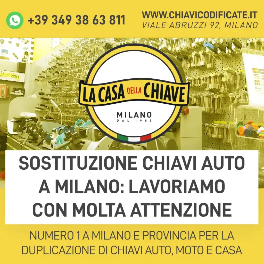 Sostituzione chiavi auto a Milano: lavoriamo con molta attenzione