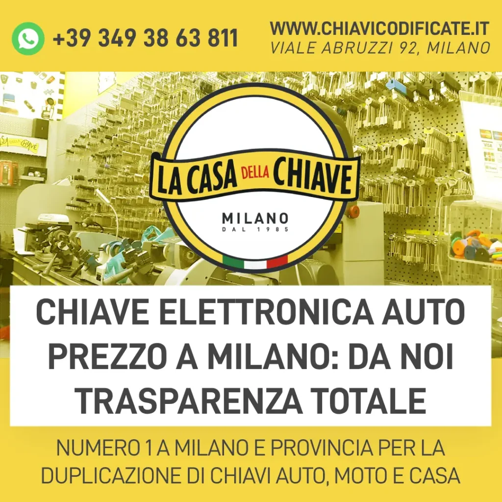 Chiave Elettronica Auto Prezzo a Milano: da noi trasparenza totale