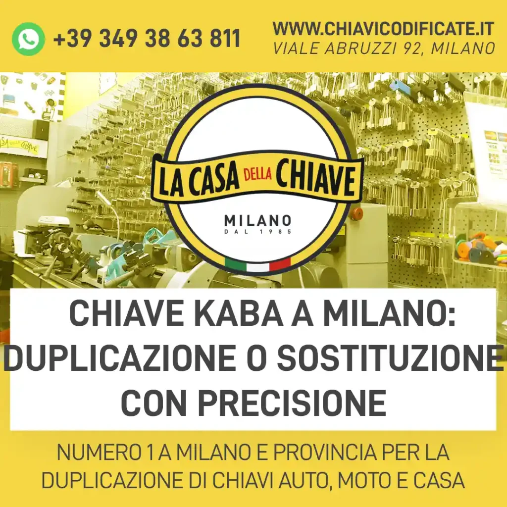 Chiave Kaba a Milano: duplicazione o sostituzione con precisione