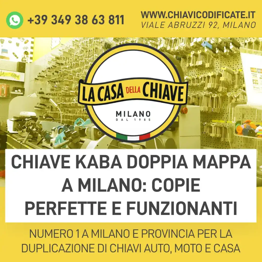 Chiave Kaba doppia mappa a Milano: copie perfette e funzionanti