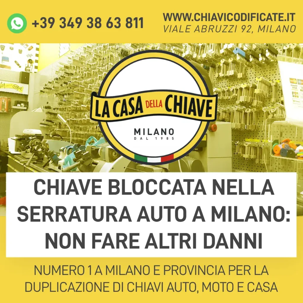 Chiave bloccata nella serratura auto a Milano: non fare altri danni