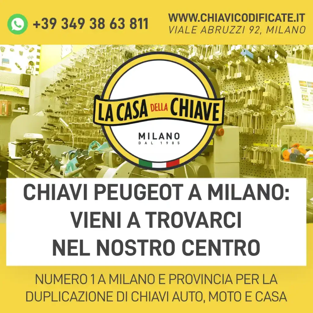 Chiavi Peugeot a Milano: vieni a trovarci nel nostro centro
