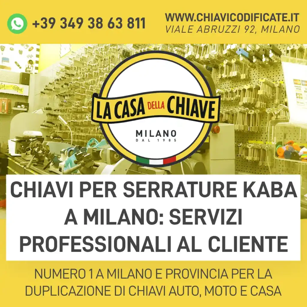 Chiavi per serrature Kaba a Milano: servizi professionali al cliente