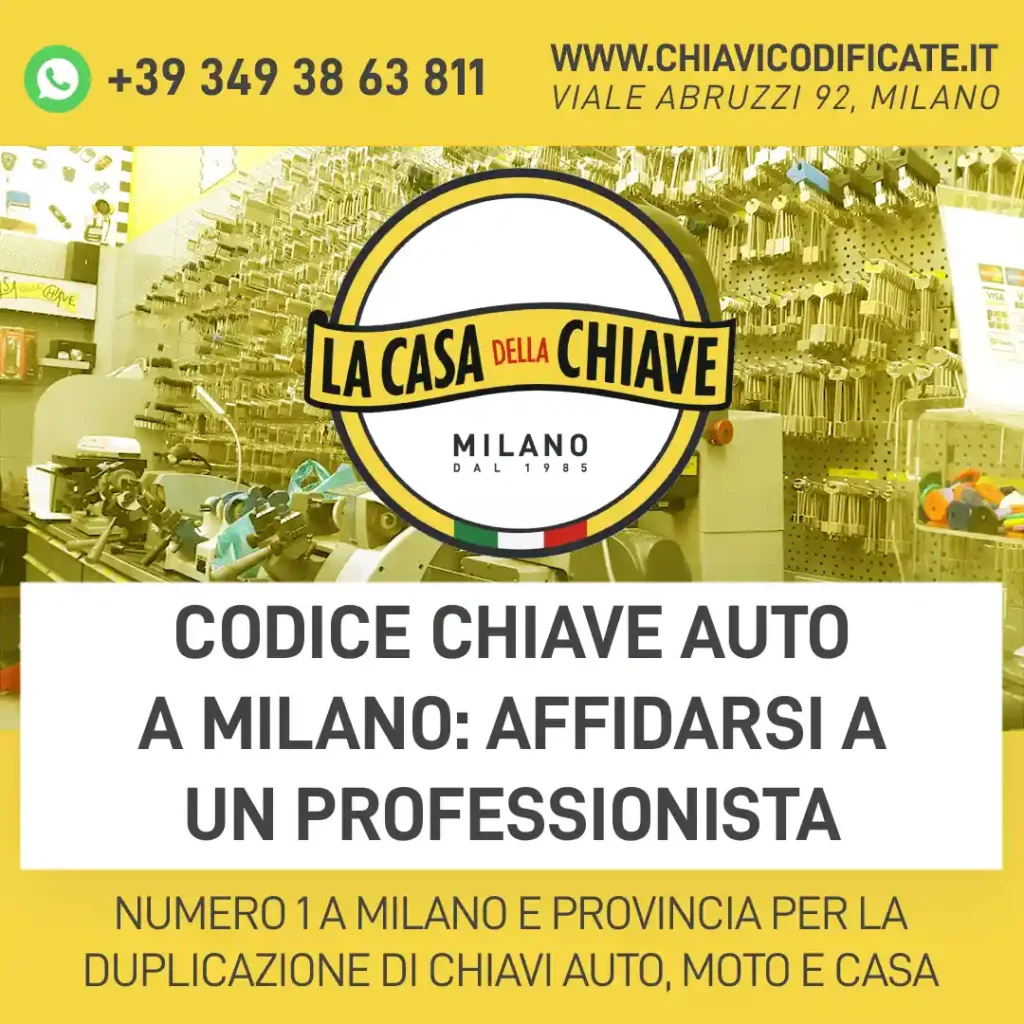 Codice chiave auto a Milano: affidarsi a un professionista