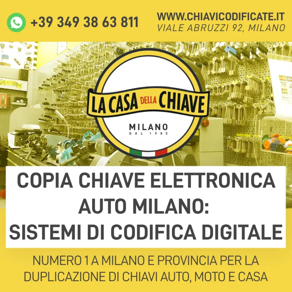 Copia Chiave Elettronica Auto Milano: sistemi di codifica digitale