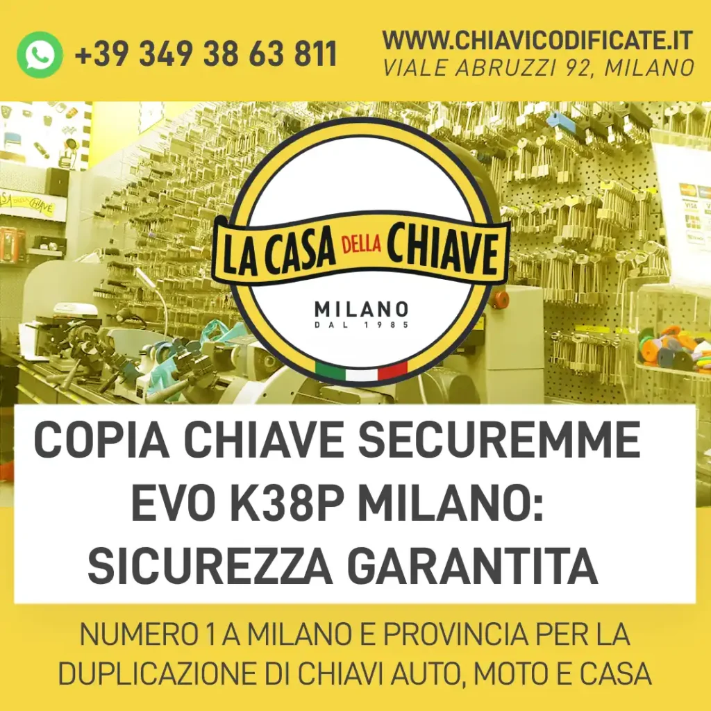 Copia Chiave Securemme EVO K38P Milano: sicurezza garantita